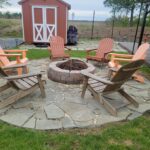 paver fire pit & shed